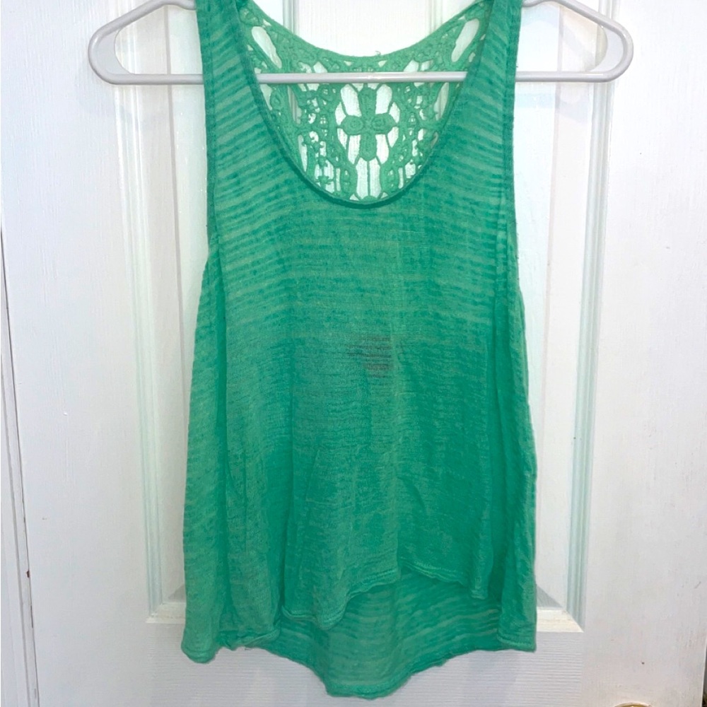 American Dream teal knit tank size small